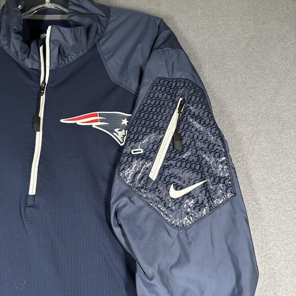 New England Patriots Jacket Mens Large Blue NFL Football Nike Dri Fit On Field - Picture 11 of 14